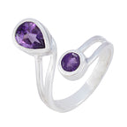 Amethyst Toi et Moi Moroccan Silver Purple Gems Tiny Romantic Ring Jewelry