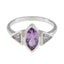 Amethyst Trilogy Turkish 925 Silver Purple Gemstones Whisper thin Feminine Ring Jewelry
