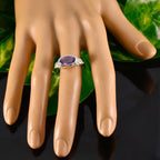 Amethyst Trilogy Turkish Silver Purple Gemstone Whisper thin Abstract Ring Jewellery