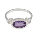Amethyst Trilogy Turkish Silver Purple Gemstone Whisper thin Abstract Ring Jewellery