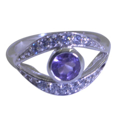 Amethyst Halo Japanese 92.5 Silver Purple Gemstone Whisper thin Fairytale Ring Jewelry