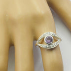 Amethyst Halo Japanese 92.5 Silver Purple Gemstone Whisper thin Fairytale Ring Jewelry