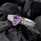 Amethyst Halo French 925 Silver Purple Gemstones Slim Fairytale Ring Jewellery