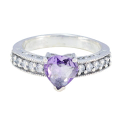 Amethyst Halo French 925 Silver Purple Gemstones Slim Fairytale Ring Jewellery