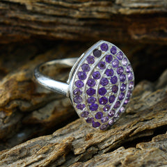 Amethyst multiple Moroccan Sterling Silver Purple Gemstones Classic Abstract Ring Jewellery