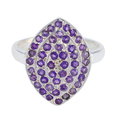 Amethyst multiple Moroccan Sterling Silver Purple Gemstones Classic Abstract Ring Jewellery