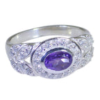 Amethyst Halo Russian Sterling Silver Purple Gems Minimal Fairytale Ring Jewelry