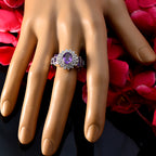 Amethyst Halo Egyptian Silver Purple Gems Mid weight Boho Ring Jewellery