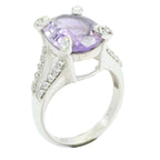 Amethyst Halo Egyptian 92.5 Silver Purple Gemstones Classic Artisan Ring Jewellery