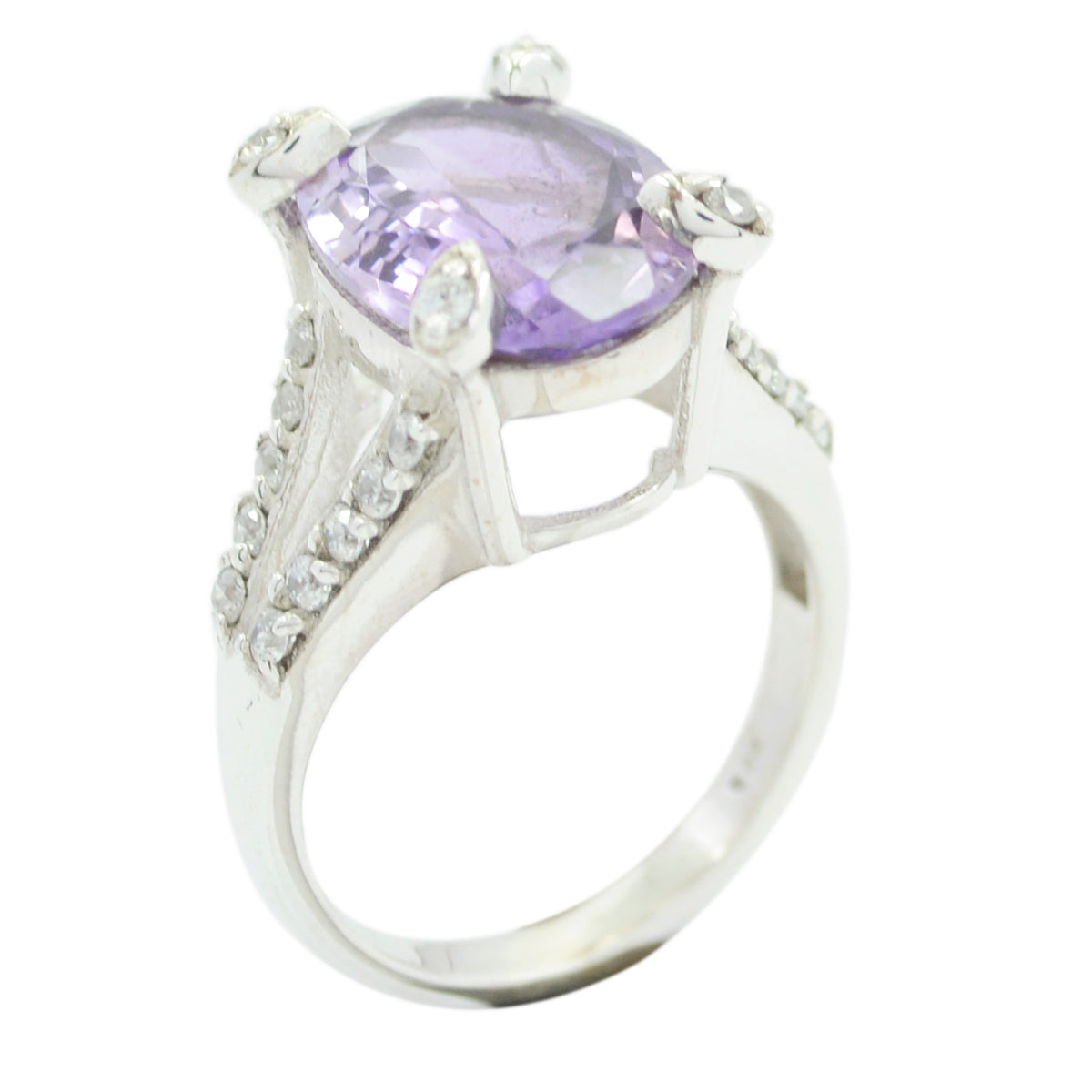 Amethyst Halo Egyptian 92.5 Silver Purple Gemstones Classic Artisan Ring Jewellery