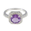 Amethyst Halo African 925 Silver Purple Gems Tiny Love Ring Jewellery