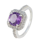 Amethyst Halo African 925 Silver Purple Gems Tiny Love Ring Jewellery