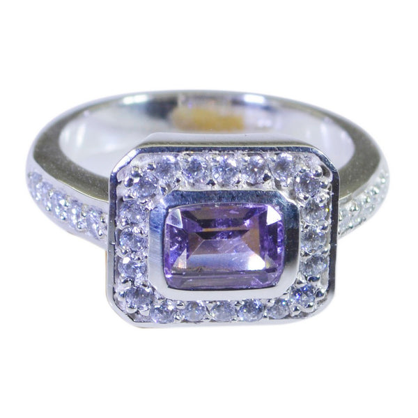 Amethyst Halo Indian Silver Purple Gemstone Minimal Fairytale Ring Jewelry