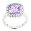 Amethyst Halo Moroccan Sterling Silver Purple Gemstone Classic Sophisticated Ring Jewellery