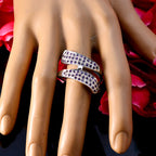 Amethyst Halo Spanish Silver Purple Gems Edgy Trendy Ring Jewellery