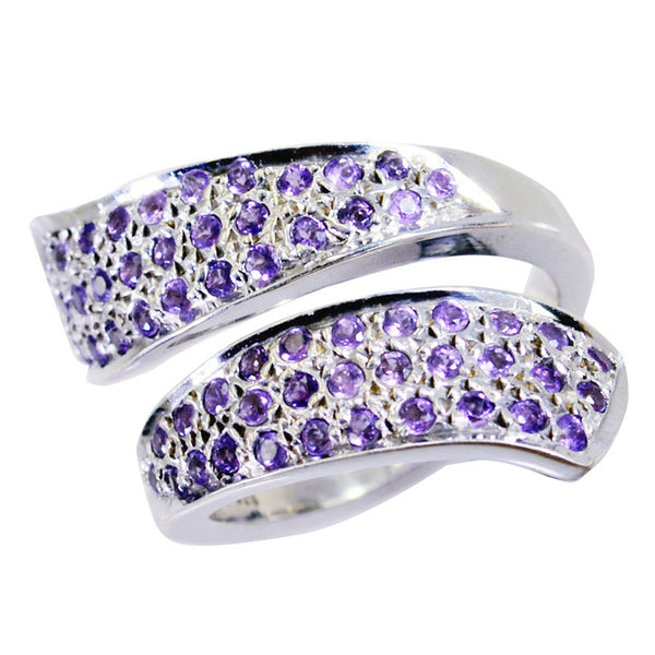 Amethyst Halo Spanish Silver Purple Gems Edgy Trendy Ring Jewellery