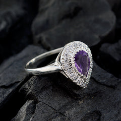 Amethyst Halo Moroccan Sterling Silver Purple Gems Tiny Love Ring Jewellery