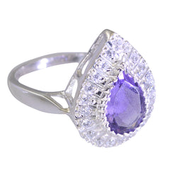 Amethyst Halo Moroccan Sterling Silver Purple Gems Tiny Love Ring Jewellery