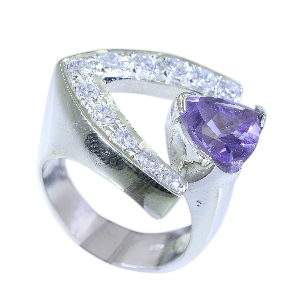 Amethyst Halo Turkish 925 Sterling Silver Purple Gemstones Statement antique Ring Jewellery Image principale du produit