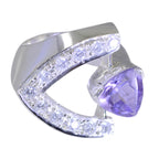 Amethyst Halo Turkish 925 Sterling Silver Purple Gemstones Statement antique Ring Jewellery