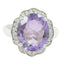 Amethyst Halo Russian 925 Silver Purple Gemstones Essential  Modern Ring Jewelry
