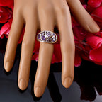 Amethyst quarter African 925 Sterling Silver Purple Gemstone Eye catching Contemporary Ring Jewellery