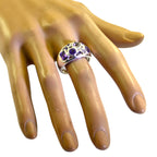 Amethyst quarter African 925 Sterling Silver Purple Gemstone Eye catching Contemporary Ring Jewellery
