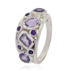 Amethyst quarter Indian Silver Purple Gemstone Classic Luxurious Ring Jewellery