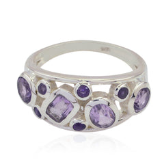 Amethyst quarter Indian Silver Purple Gemstone Classic Luxurious Ring Jewellery