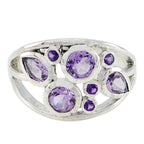 Amethyst quarter Moroccan 92.5 Silver Purple Gemstone Minimal Romantic Ring Jewelry