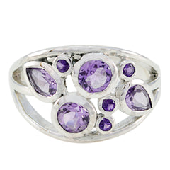 Amethyst quarter Moroccan 92.5 Silver Purple Gemstone Minimal Romantic Ring Jewelry