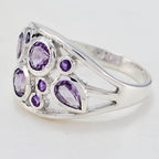 Amethyst quarter Moroccan 92.5 Silver Purple Gemstone Minimal Romantic Ring Jewelry