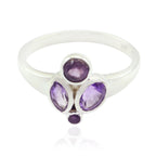 Amethyst quarter Japanese 92.5 Silver Purple Gemstone Whisper thin Contemporary Ring Jewellery