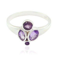 Amethyst quarter Japanese 92.5 Silver Purple Gemstone Whisper thin Contemporary Ring Jewellery