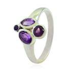 Amethyst quarter Japanese 92.5 Silver Purple Gemstone Whisper thin Contemporary Ring Jewellery