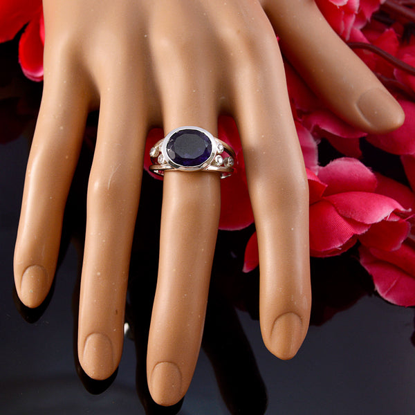 Amethyst Halo French Sterling Silver Purple Gemstone Classic Abstract Ring Jewelry