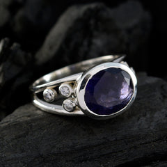 Amethyst Halo French Sterling Silver Purple Gemstone Classic Abstract Ring Jewelry