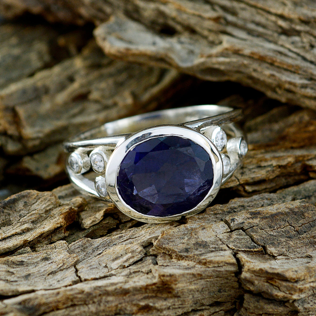 Amethyst Halo French Sterling Silver Purple Gemstone Classic Abstract Ring Jewelry