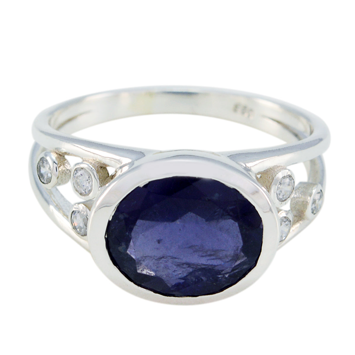 Amethyst Halo French Sterling Silver Purple Gemstone Classic Abstract Ring Jewelry