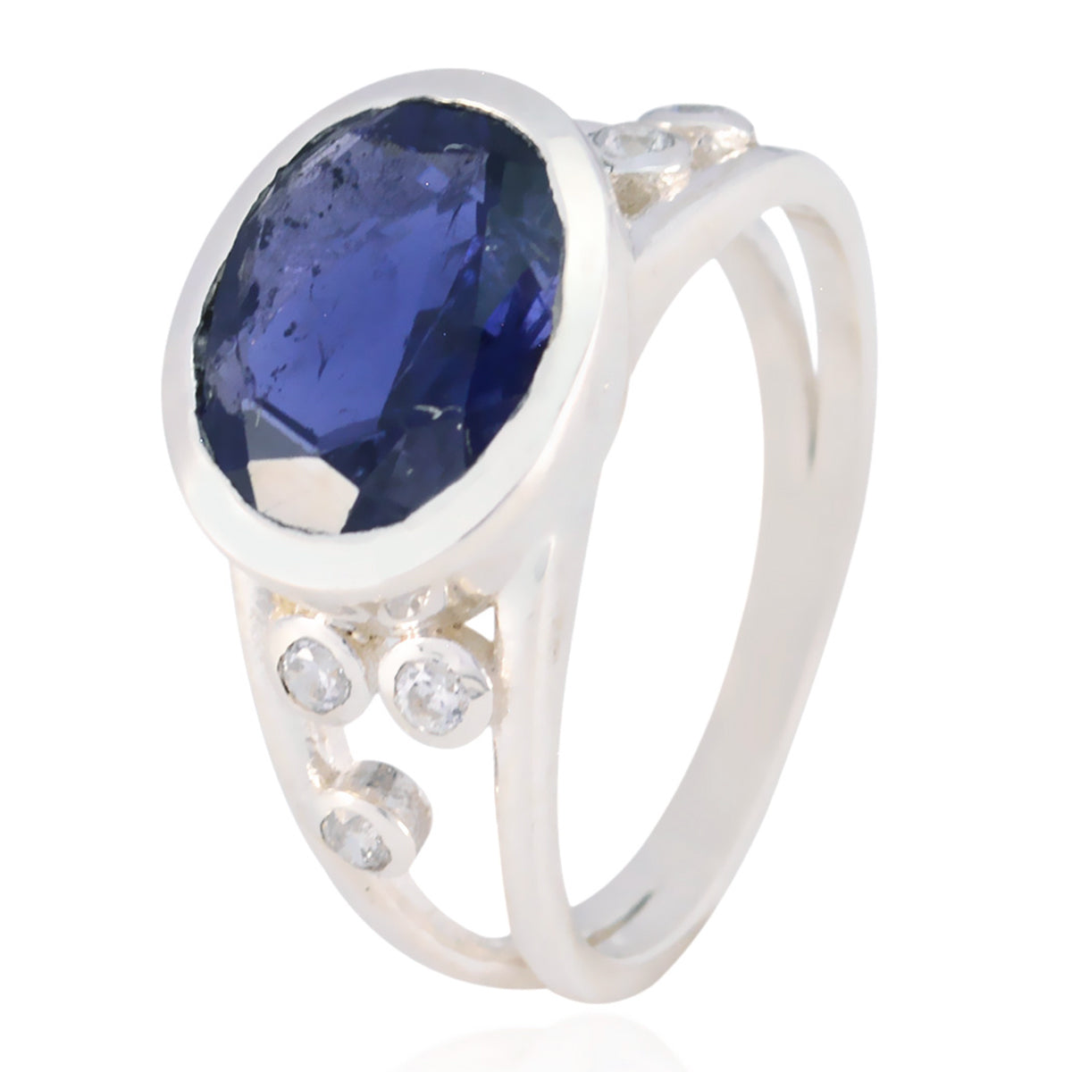 Amethyst Halo French Sterling Silver Purple Gemstone Classic Abstract Ring Jewelry