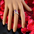 Amethyst Halo Korean 92.5 Silver Purple Gems Whisper thin Feminine Ring Jewelry