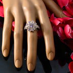 Amethyst multiple Russian 92.5 Silver Purple Gemstone Versatile Modern Ring Jewelry