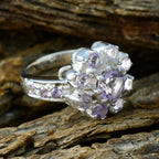 Amethyst multiple Russian 92.5 Silver Purple Gemstone Versatile Modern Ring Jewelry
