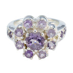 Amethyst multiple Russian 92.5 Silver Purple Gemstone Versatile Modern Ring Jewelry