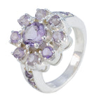 Amethyst multiple Russian 92.5 Silver Purple Gemstone Versatile Modern Ring Jewelry