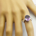 Amethyst Halo Russian 925 Sterling Silver Purple Gems Minimal Fairytale Ring Jewelry