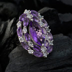 Amethyst multiple Egyptian 92.5 Silver Purple Gems Essential  Modern Ring Jewellery
