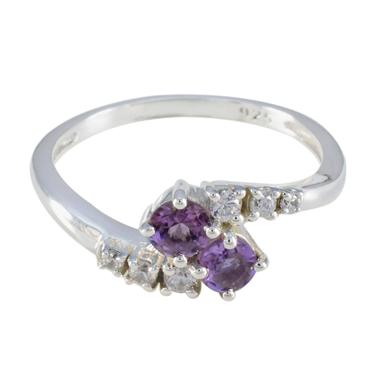 Amethyst Toi et Moi Japanese Silver Purple Gems Dainty Sophisticated Ring Jewellery Huvudsaklig produktbild