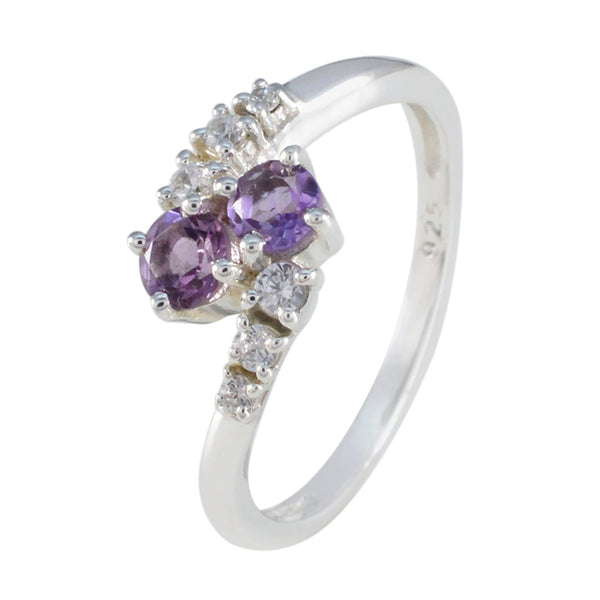 Amethyst Toi et Moi Japanese Silver Purple Gems Dainty Sophisticated Ring Jewellery