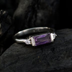 Amethyst Halo American 92.5 Silver Purple Gemstone Delicate Trendy Ring Jewellery